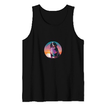 Discover Bernese Mountain Pet Synthwave 80s Retrowave Aesthetic 2 Tank Tops