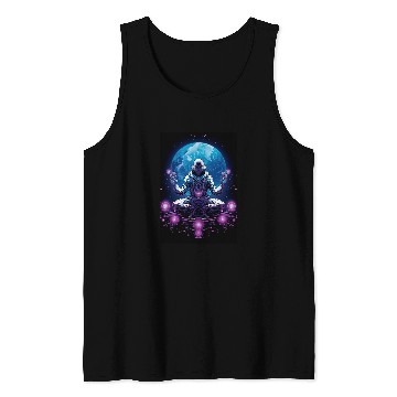 Discover Astronaut In Lotus Pose Holding Space Objects 3 Tank Tops