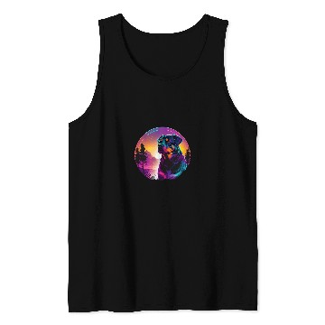 Discover Rottweiler Pet Synthwave 80s Retrowave Aesthetic Tank Tops