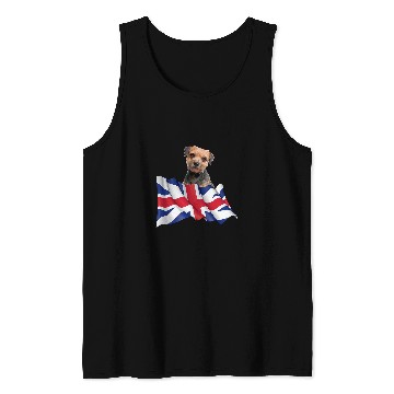 Discover Border Terrier Pet Union Jack Flag Dog Tank Tops
