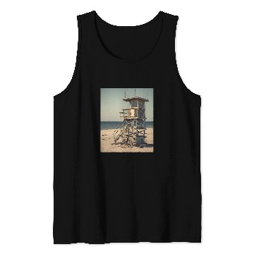 Discover Beach Lifeguard Tower Vintage Tank Tops