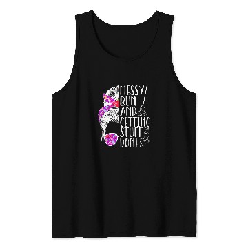 Discover School Custodian Messy Bun School Janitor Tank Tops