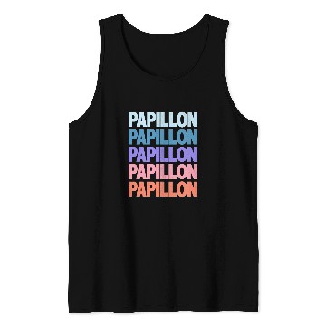 Discover Papillon Pet Funny Modern Repeated Text Design Tank Tops