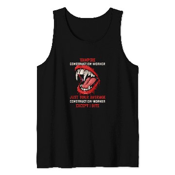Discover Vampire Construction Worker Halloween Foreman Scary Mason Tank Tops