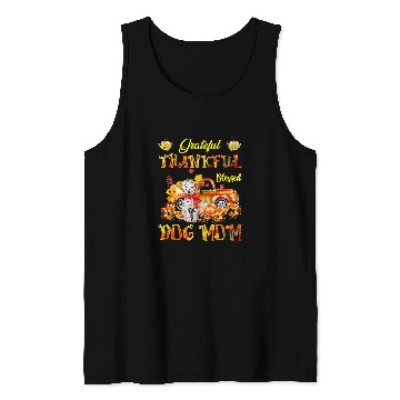 Discover Dalmatian Pet Pumpkin Thankful Grateful Blessed Dog Mom Tank Tops
