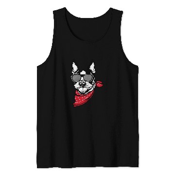 Discover Boston Terrier Pet Face Shutter Glasses Tank Tops