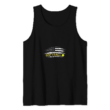 Discover Sport Softball Patriotic Softball Team American Flag Tank Tops