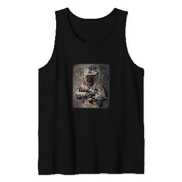 Discover Pug Pet Grumpy as armys Commando in Full Tactical Tank Tops