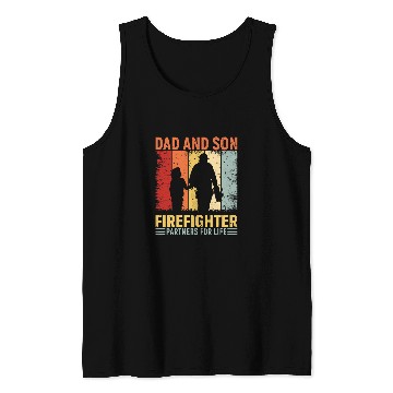 Discover dad and son firefighter partners for life Tank Tops