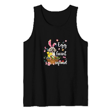 Discover Shih Tzu Pet Happy Easter Day Easter Colorful Egg Hunt Tank Tops
