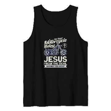 Discover Christian Motorcycle Biker Motorcycle Riding Jesus Freak Tank Tops