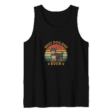 Discover bests Dog Dad Ever vintages Fathers Day Yorkshire Terrier Dog Tank Tops
