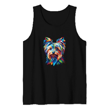 Discover Colorful Geometric Yorkshire Terrier Yorkie Dog Puppy Lover Tank Tops