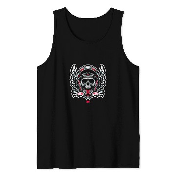 Discover Skull Rebel Motorcycle Skeletons Biker Graphic Design Tank Tops