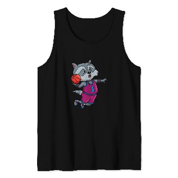 Discover Basketball Raccoon Bball Coachs Player Sports Trash Panda Tank Tops