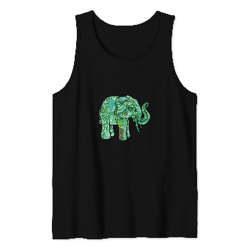 Discover Elephant Mammal animal motif colourful animal print art Tank Tops