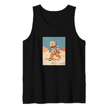 Discover Goldendoodle Mars Funny Dog Astronaut Tank Tops