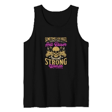 Discover Sometimes And Angel Hell Raiser Always Strong Motorcycle Tank Tops