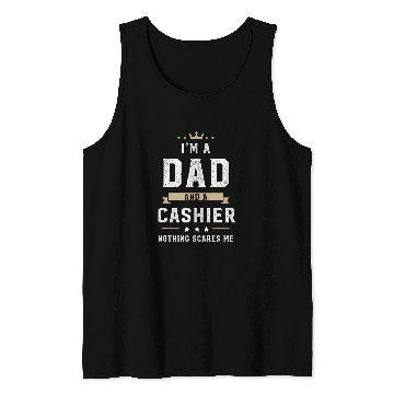 Discover Funny Dad Cashier Fathers Day Tank Tops