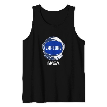 Discover NASA Explore The Unknown Space Walk Astronaut Helmet Poster Tank Tops
