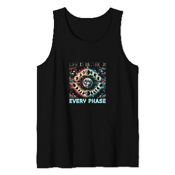 Discover Moon Phase Full Moon Lunar Eclipse Astronomer Astronomy 6 Tank Tops