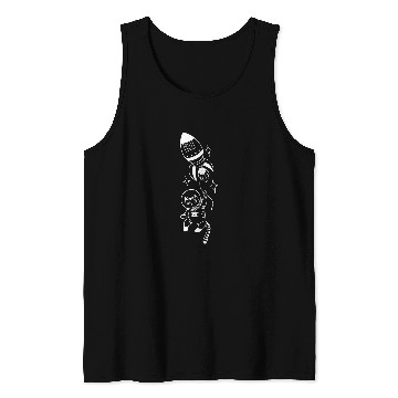 Discover Astronaut Cat Funny Flying Kitty Outer Space Cat Lover Tank Tops