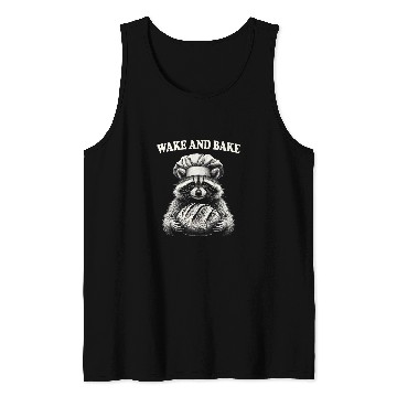 Discover Wake And Bake Sourdough Funny Raccoon Baker Meme Tank Tops