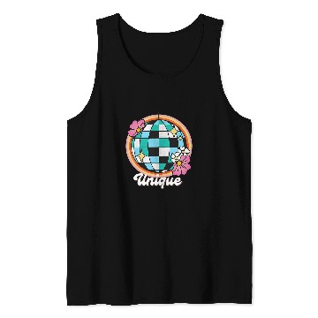 Discover Womens uniques Womens Creative Expression Graphic Retro Disco Ball Tank Tops