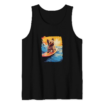Discover Paddle Board Surfing Dog Yorkshire Terrier Tank Tops