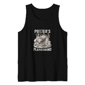 Discover Potters Playground Pottery Tools Funny Ceramic Potter Tank Tops