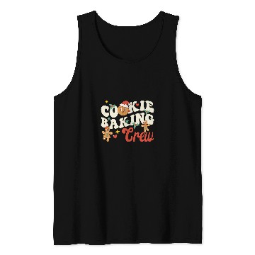 Discover Cookie Baking Crew Funny Holiday Baker Groovy Retro Cute Tank Tops