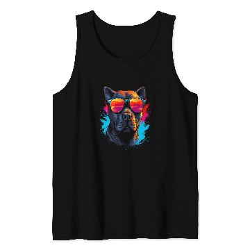 Discover Tough Cool Neon Pitbull Puppy Love Dog wearing Sun Glasses 1 Tank Tops