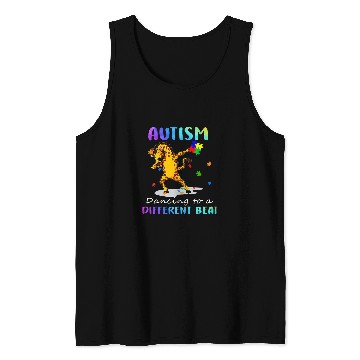 Discover Giraffe Pet Autism Giraffes Dancing To A Different Beat Funny Tank Tops