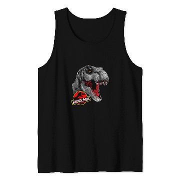 Discover Dinosaur Pet Jurassic Park TRex Circle Art Fill Graphic Tank Tops