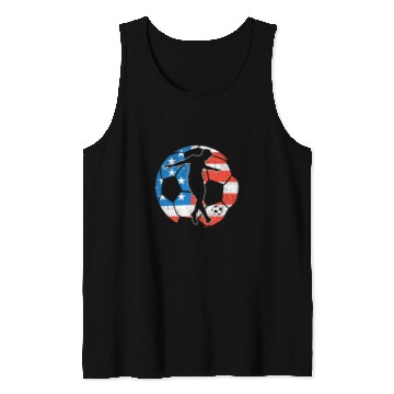 Discover Soccer USA Flag Player Goalkeeper Sport Soccer Coach Tank Tops