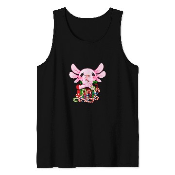 Discover Axolotls Pet Candy Cane Merry and Bright Axolotls Kawaii Candy Costume 203 Tank Tops