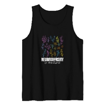 Discover Autism Puzzle ASD Beautiful Flowers Neurodiversity Tank Tops