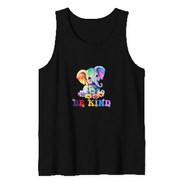 Discover Elephant Mammal Be Kind Cute Elephant Mom Kids Kindness Graphic Tank Tops
