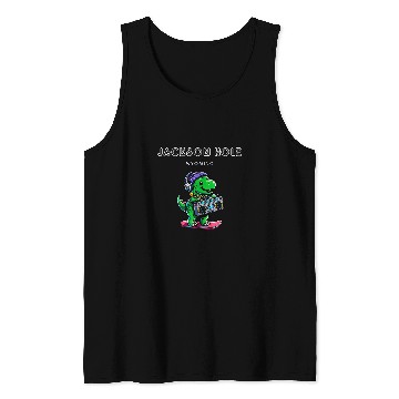 Discover Dinosaur Pet Jackson Hole Wyoming Cute Snowboard TRex Tank Tops
