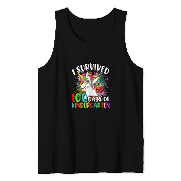 Discover Unicorn Pet I Survived 100 Days Of Kindergarten Kids  Unicorn 65 Tank Tops