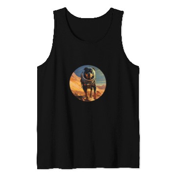 Discover Rottweiler Mars Funny Dog Astronaut Tank Tops