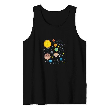 Discover Solar System Space Planets Astronaut Science Distressed Tank Tops