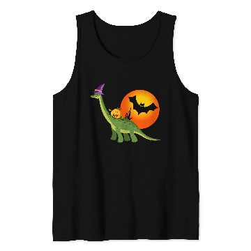 Discover Dinosaur Pet Brachiosaurus Witch Pumpkin Halloween Dinosaur Brontosaurus 8 Tank Tops
