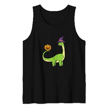 Discover Dinosaur Pet Brachiosaurus Witch Pumpkin Halloween Dinosaur Brontosaurus 2 2 Tank Tops