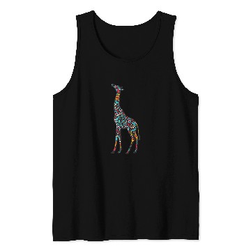 Discover Giraffe Pet Mandala Giraffe Geometric Pattern Art Mandala Animal Tank Tops