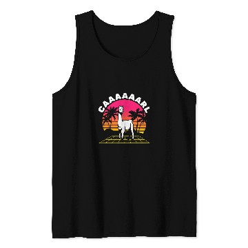Discover Llama Pet Carl Lama Saying Synthwave Funny Retro Wave Saying Tank Tops
