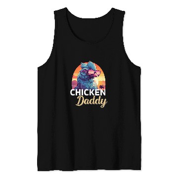 Discover Chicken Pet Daddy Retro Synthwave Tank Tops