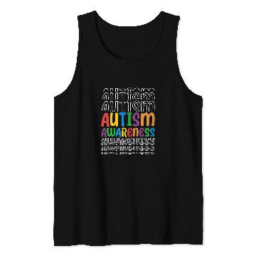 Discover Autism Puzzle Modern Trendy Typography Illustration Tank Tops