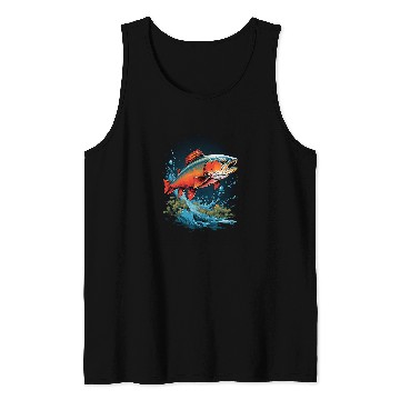 Discover Fishing Fun Fly Fishing Arctic Char Brook Trout Fish 11 Tank Tops