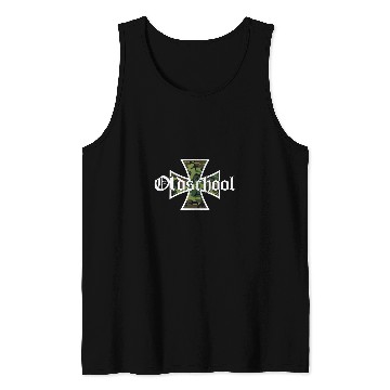 Discover Biker Motorcycle Iron Cross Old School Chopper Tank Tops
